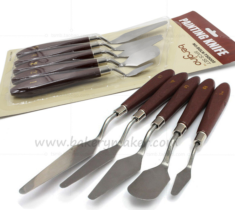 Bergino Wooden Painting Knife Set Pack of 5